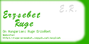 erzsebet ruge business card